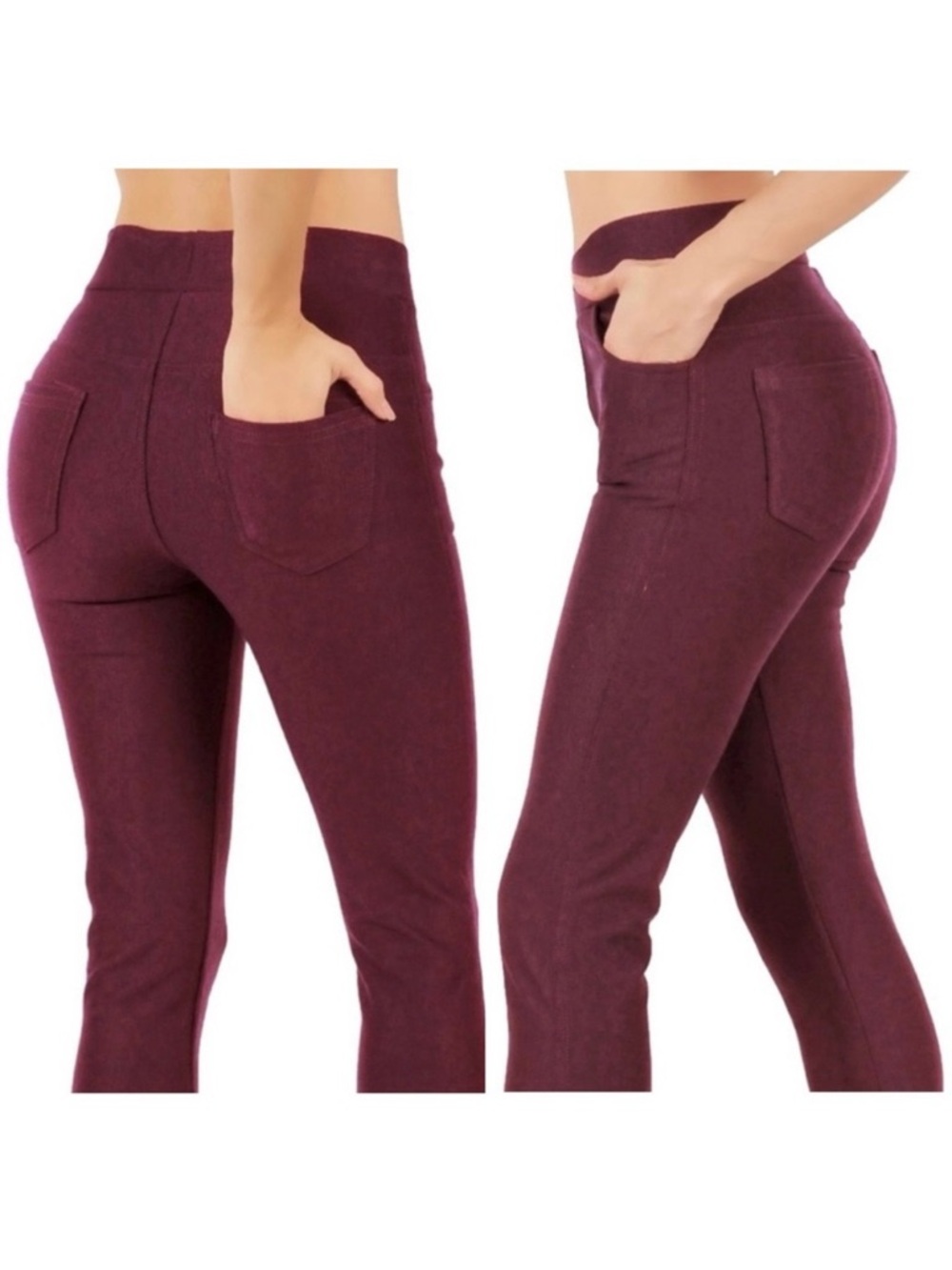 CODEFIT Burgundy Color Capri Pants with Pockets